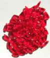 100 3x11mm Transparent Red Dagger Beads